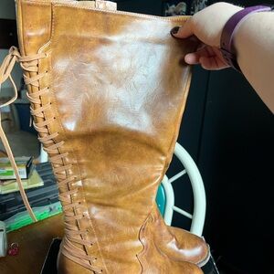 Torrid Brown Lace-Up Boots with Vintage Appeal